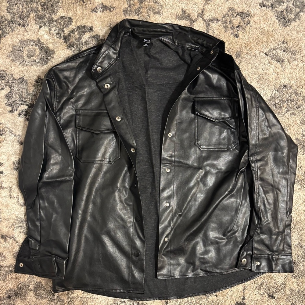 Elegant Black Pleather Jacket for Women